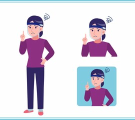 Young woman dressed in purple