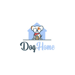 dog pet house home logo vector icon illustration