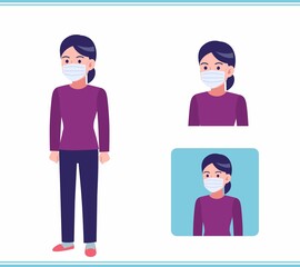 Young woman dressed in purple