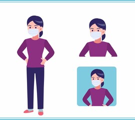 Young woman dressed in purple