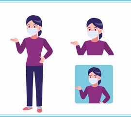 Young woman dressed in purple