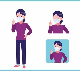 Young woman dressed in purple