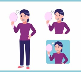 Young woman dressed in purple