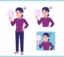 Young woman dressed in purple