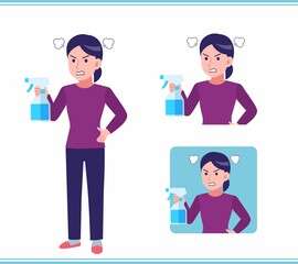 Young woman dressed in purple