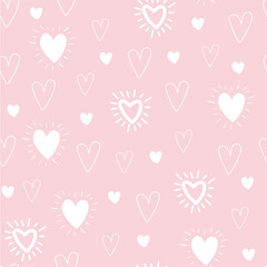 Fototapeta na wymiar Seamless pattern for Valentine's Day with heart on a white background. Valentine's day, wedding and love concept. Vector