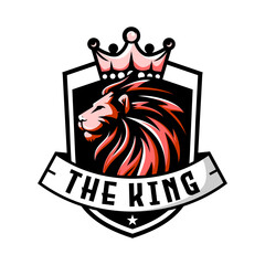 luxury and esport style lion illustration vector logo