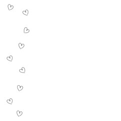 Heart background one line draw, vector illustration