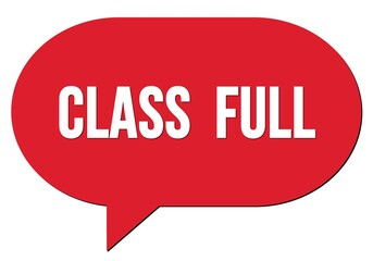 CLASS  FULL text written in a red speech bubble