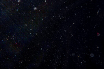 Dark partially blurred background with old monitor screen at high magnification. Black background with dust, debris and visible rgb screen cells.