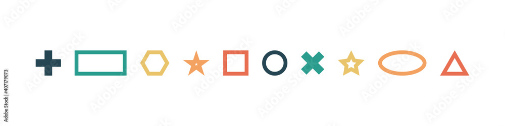 Canvas Prints geometric shapes in trendy color. collection geometric shapes, isolated in flat design. vector illus