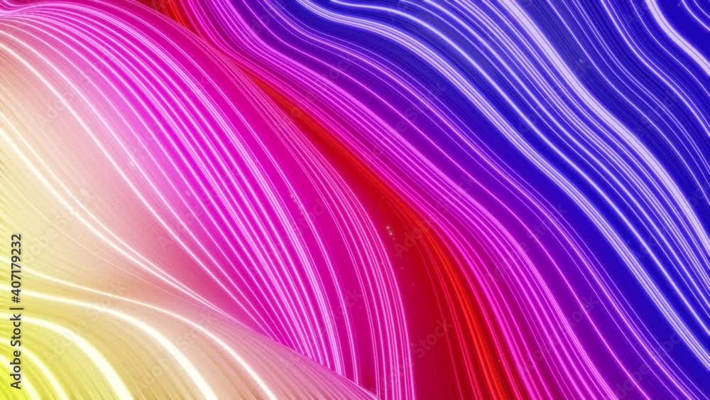 Aufkleber beautiful abstract background of waves on surface, rainbow color gradients, extruded lines as stripe