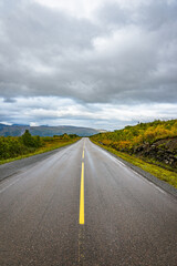 Road through a mountain landscape