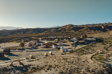 Aerial view of Tabernas Desert Landscape  theme park Texas holliwwod Fort Bravo  in western style