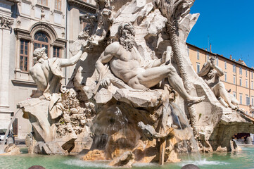 Vierströmebrunnen auf Piazza Navona in Rom