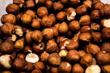 background of hazelnuts