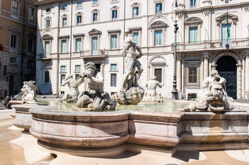 Obraz na płótnie Canvas Mohrenbrunnen auf Piazza Navona in Rom