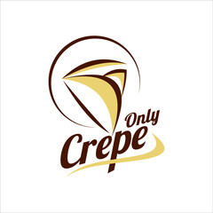 Crepe Logo Design food illustration label template sweet pancake dessert and snack idea