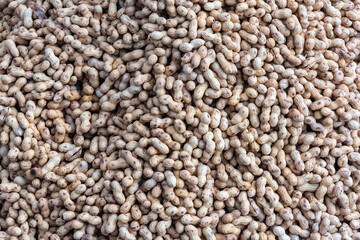Heap of peanuts on a market stall in Chengdu, Sichuan province, China