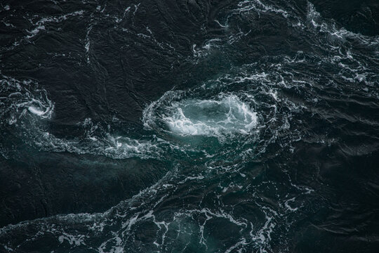 Water vortex at maelstrom Saltstraumen in Norway