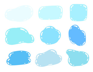 Blue speech bubbles for banner design. Communication icon set. Cartoon vector illustration. Color cartoon vector. Hand drawn vector illustration. Creative colorful decoration.