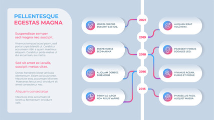 Business Infographic template. Neumorphism style with icons and 5 options or steps.