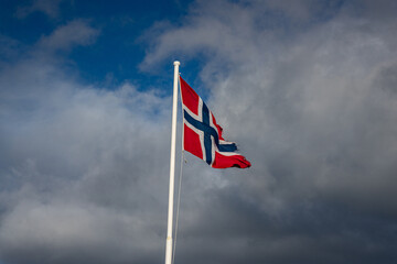 Flag of Norway on a ship
