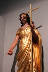 statue of jesus christ in a church (saint-pierre) in laruns (france)