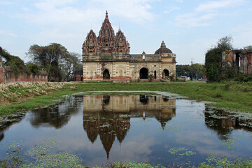 Durga temple front view, Rajnagar palatial complex ruins, Bihar, india.