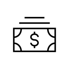 Bundle of Dollar Vector line icon Editable stroke. Business icon stack with money, simple icon, isolated