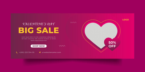Valentine's day, facebook cover, social media and web banner template