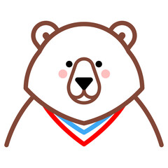 Bear Head. Vector illustration of brown bear head. Lineart. Hand drawn bear's head. Avatar, mascot, symbol for design.