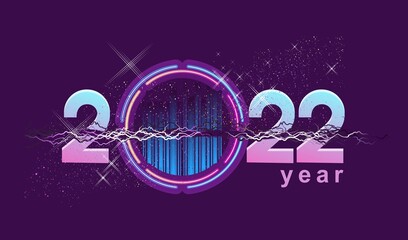 2022 year numbers space banner vector