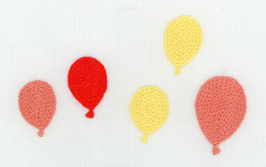 風船の刺繍