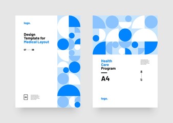 Vector layout template with geometric pattern for medical layout. For poster, flyer or banner.
