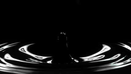 Close-up of a green water droplet falling in water in super slow motion - Powered by Adobe