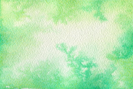 Recycle concept. Green watercolor background with watercolour ombre. White paper. Abstract aquarelle texture. Organic colors. Natural watercolor degrade painting backdrop. Green painted banner - Jpeg