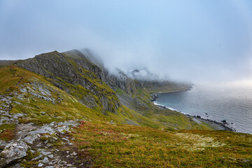 Mountains of Værøy in north Norway