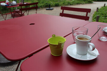 cup of coffee on a table (france)