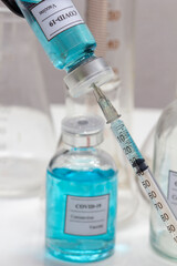 Covid-19 Written vaccine bottle