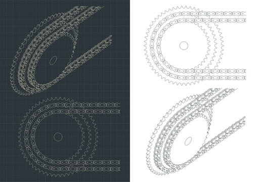 Chain transmission drawings