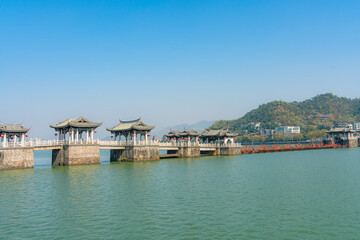 Fototapeta na wymiar Guangji bridge, the historic landmark in Chaozhou, Guangdong province, China.
