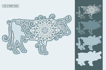 Buffalo Vector 3D Layered Eps 10