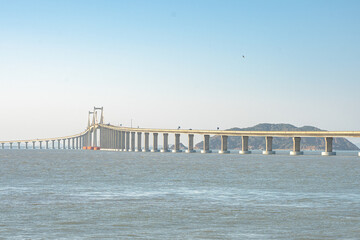 Fototapeta na wymiar The Nan'ao bridge, the bridge connects the mainland China and Nan'ao island, in Guangdong province, China.
