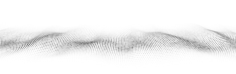 Wave 3d. Abstract wave dots on white background. Big data. Technology background. EPS 10. Digital dynamic wave of particles.