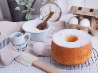 シフォンケーキ クッキング素材