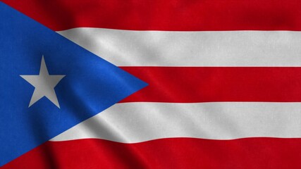 Naklejka premium Puerto Rico flag, waving in wind. 3d illustration