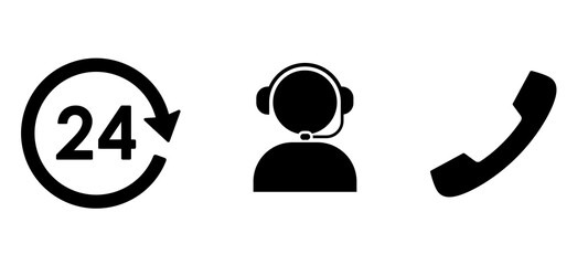 ビジネスアイコン 24時間コールセンターやコミュニケーション