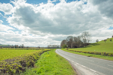 Fototapeta na wymiar Wales road in the countryside