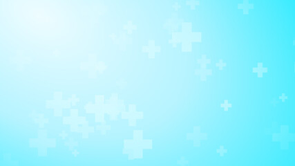 Medical health blue cross pattern background. Abstract healthcare technology and science concept.